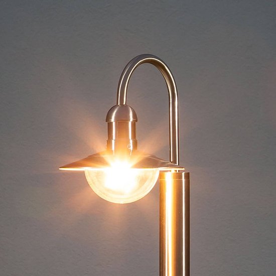 Lindby Wegeleuchte Damion, 140 cm, Edelstahl, E27, IP44
