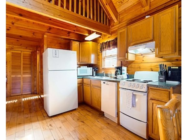 Adorable log cabin with front-back deck and hot tub