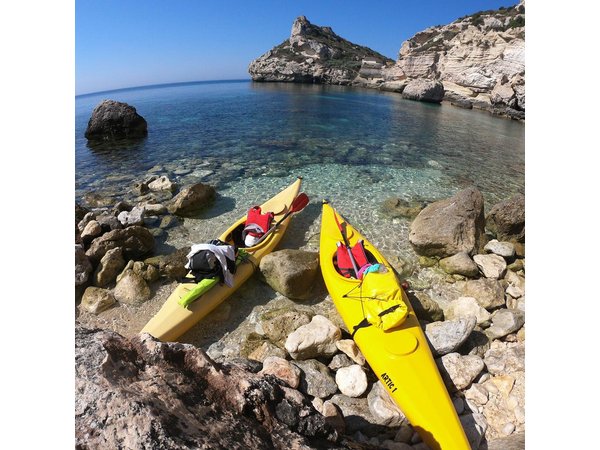 Exclusive Private Kayak Tour at Devil's Saddle in Cagliari