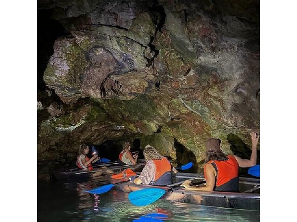 Pula Cave Sunset and Night Tour in Transparent Kayak
