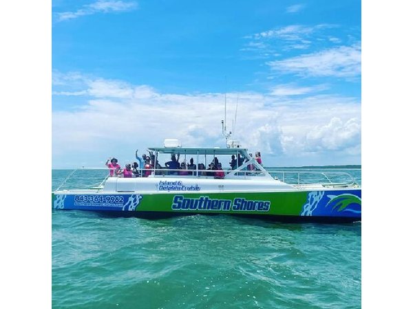 Catamaran Dolphin Cruise in Myrtle Beach with Barrier Island Stop