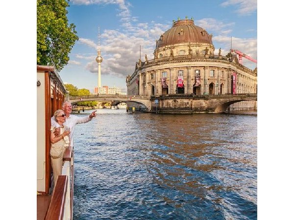 Sightseeing boat tour on a historic ship in Berlin