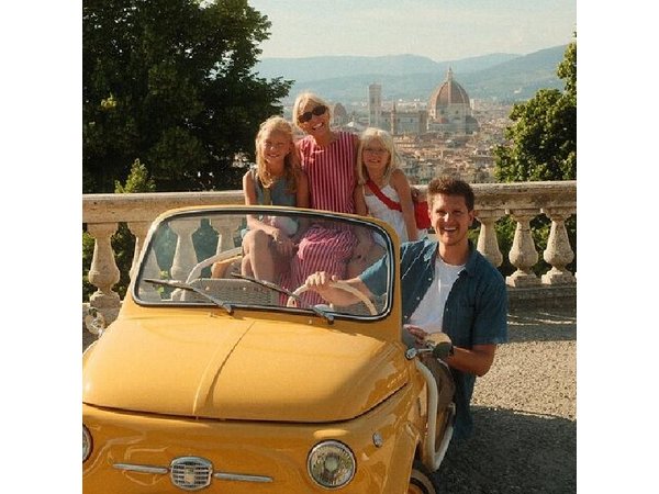 Florence Panoramic Tour in an Electric Fiat 500 Cabrio + Picnic