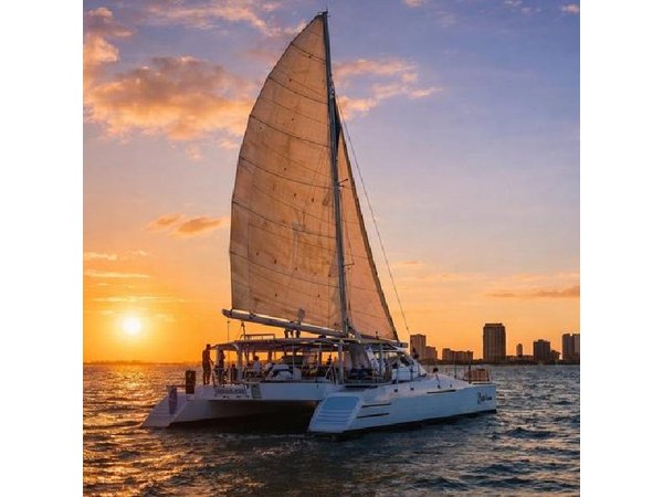 Sunset Catamaran Cruise in Miami with Open Bar, Bites & Live DJ