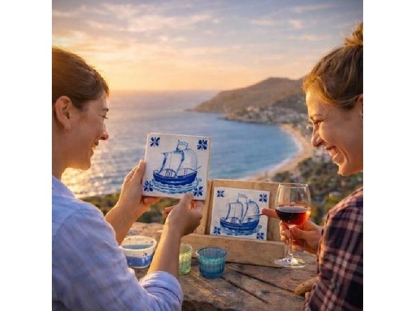 Tile Painting, Wine & Coastal Sesimbra Private Tour from Lisbon