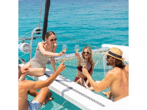 Luxury Athens Catamaran Cruise with Greek Meal & Drinks