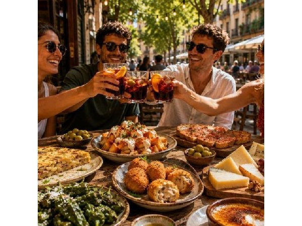 Vegetarian Barcelona Tapas and Wine Tour in Gracia Full Meal
