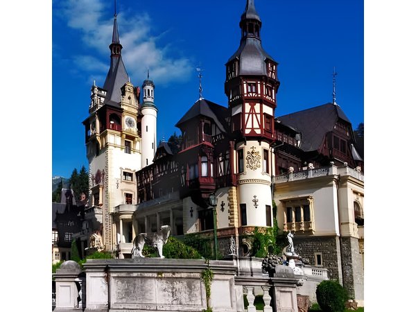 Dracula's Castle, Peles Castle and old town Brasov from Bucharest