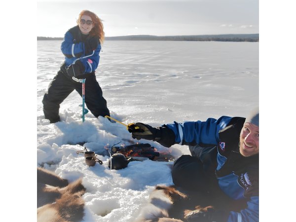 Ice Fishing Like a Finn in Rovaniemi, Apukka Resort