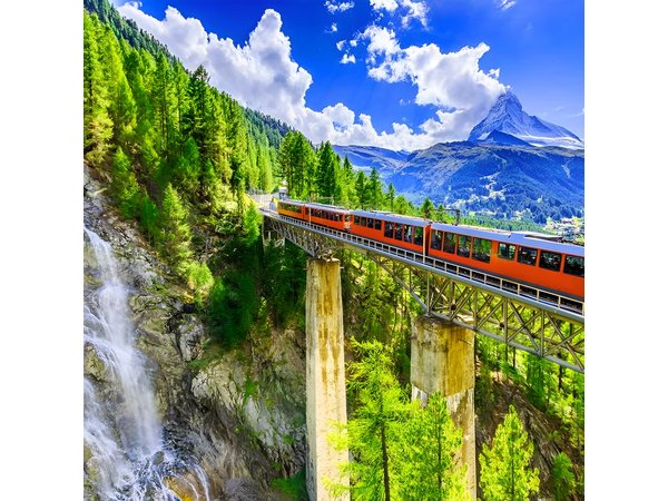 Swiss Alps Bernina Red Train and St.Moritz Tour from Milan