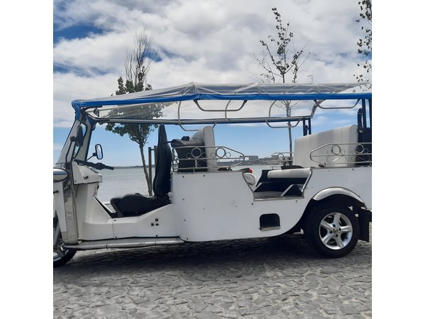 1-hour private eco tuk-tuk tour for up to 6 people through Lisbon