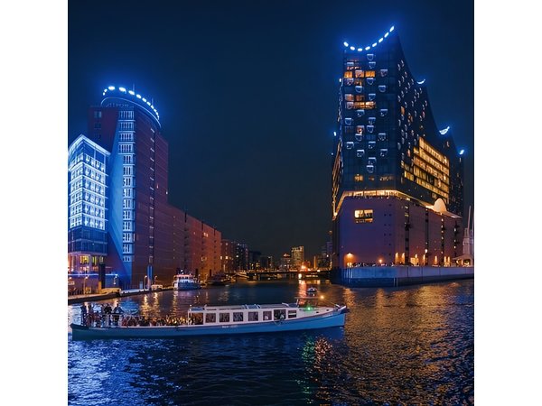 Great light trip 90 minutes in the port of Hamburg