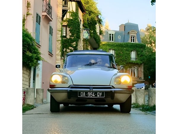 The Essentials of Paris in a Classic Open Top Car Citroën DS
