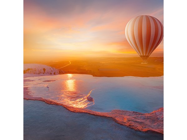 Pamukkale Hot Air Balloon Ride Certificate and 2 Meals in Antalya