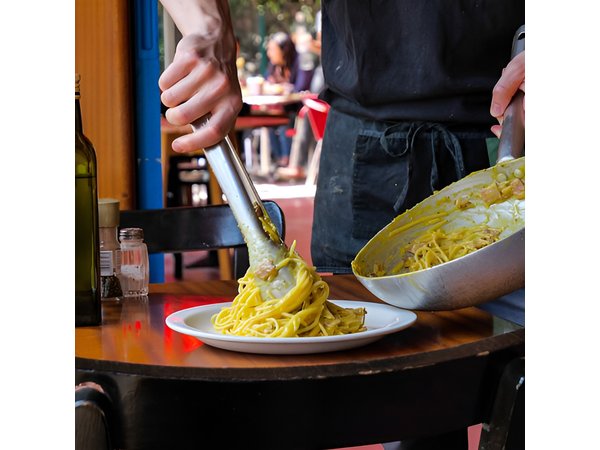Make Pasta Carbonara from Scratch in a Jazz Club in Venice