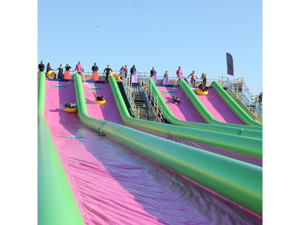A monster 360ft long slip and slide session in BUDE, Cornwall