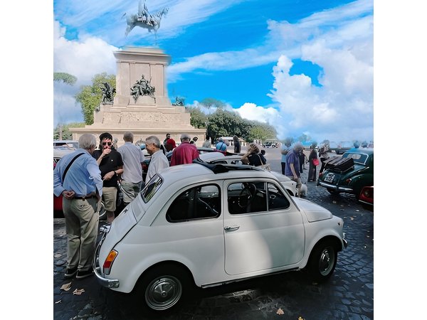 Fiat 500 vintage VIP Tour in Rome with ice cream or wine