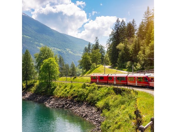 St Moritz & Swiss Alps Day Trip with Bernina Red Train from Milan