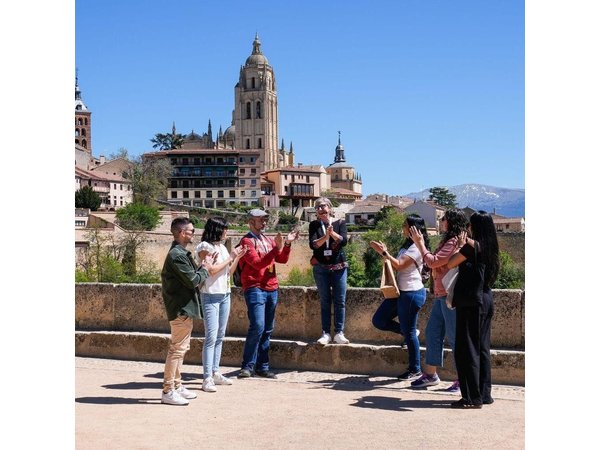 Avila with Walls and Segovia with Alcazar from Madrid