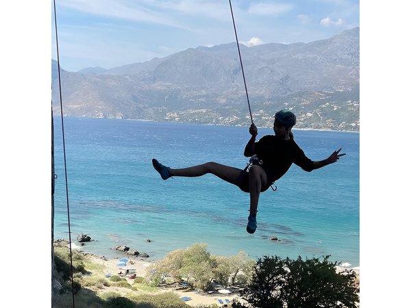 Rock Climbing on Crete with a Guide at Rethymnon, Plakias beach