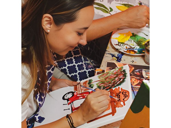 Italian Paint and Wine Experience Art Class in Rome with Pizza