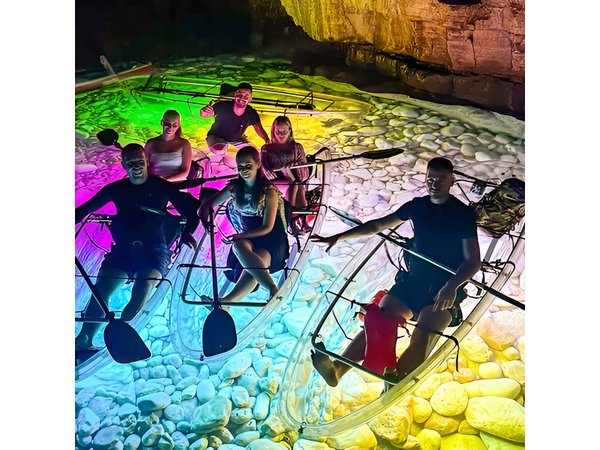Pula: Sunset/Night-time Illuminated Transparent Kayak Tour
