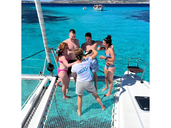 Private Full Day Catamaran Cruise from Paros with Lunch