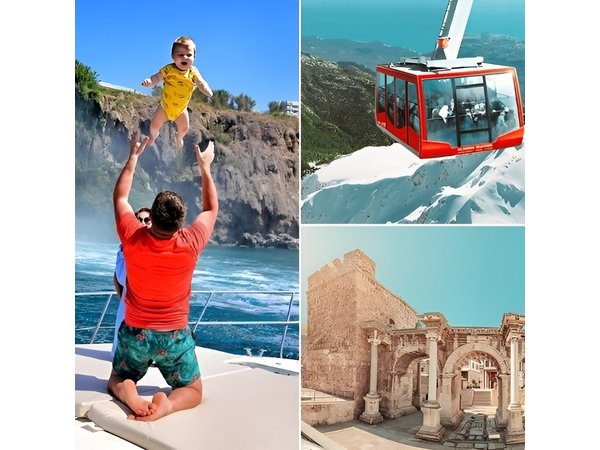Antalya : Guided Old City Tour w/Cable Car&Waterfalls & Boat Trip