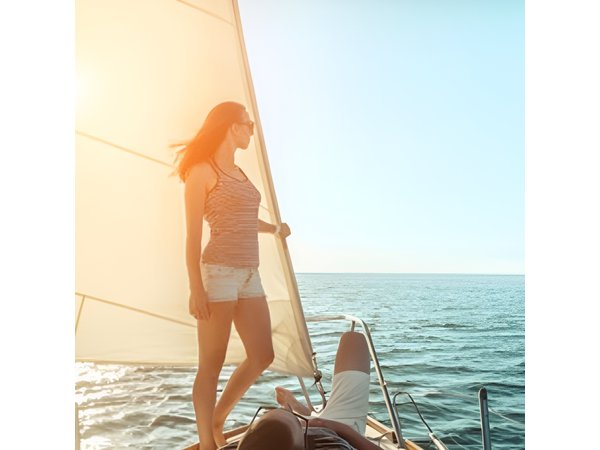 Sailboat ride towards the islands of lerins of Cannes
