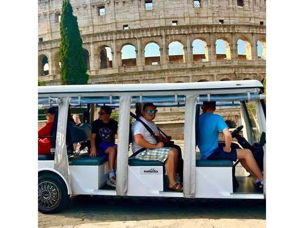 Rome Private Golf Cart Tour and Exclusive Food and Wine Tasting