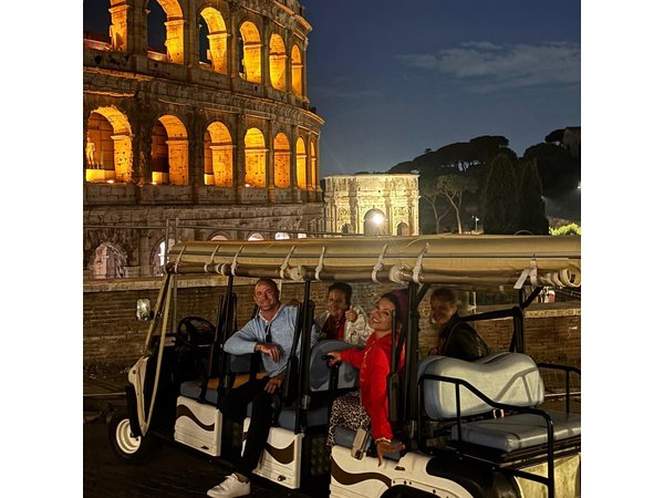Rome Private Night Golf Cart Tour to See Illuminated Highlights