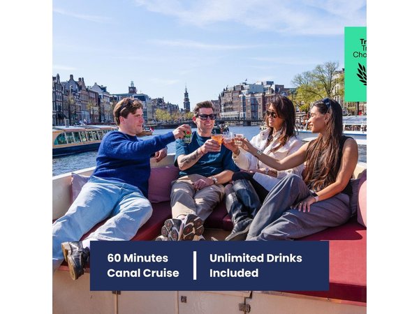 Guided Amsterdam Canal Cruise – Snacks & Drinks on board(1 Hour)
