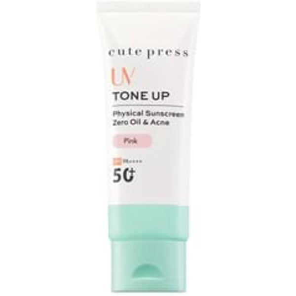 Cute Press - Tone Up Zero Oil & Acne Physical Sunscreen SPF 50+ PA++++ Pink