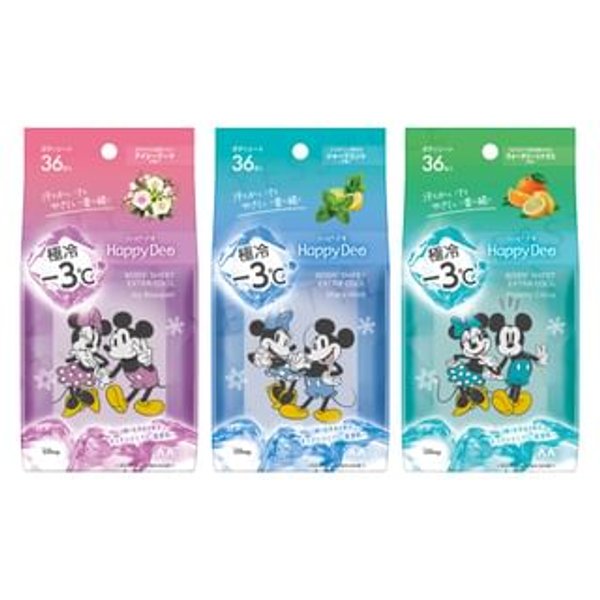 Mandom - Happy Deo Body Sheet Extra Cold Watery Citrus - 36 pcs