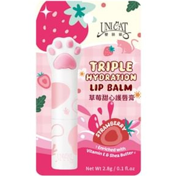 UNICAT - Cat Paw Lip Balm Triple Hydration Strawberry