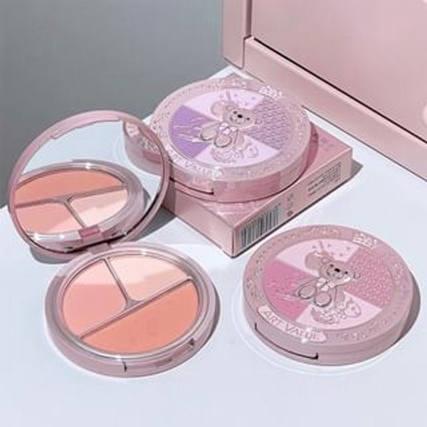Art Value - Little Bear Knight 3-Color Blush Palette - 3 Types 01# Guava Tea (4g+3g+5g)