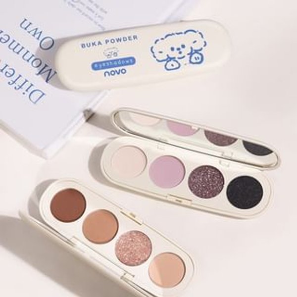 NOVO - Happy Puppy Quad Color Eyeshadow Palette - 4 Types 03# Dream Butterfly - 5.4g