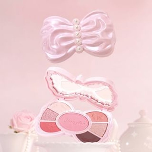CHEERFLOR - Bowknot Embossed All-in-One Palette - 2 Types CFR1157 Sweet Frost Smoky Plum - 9g