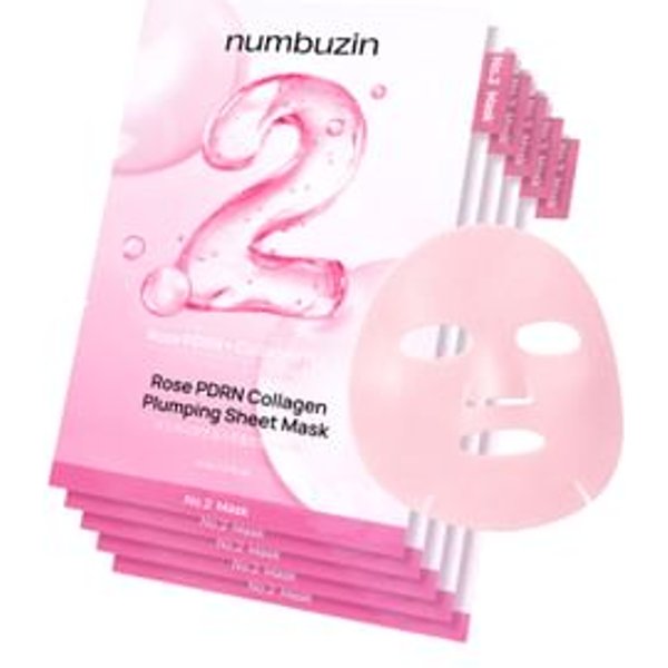 numbuzin - No.2 Rose PDRN Collagen Plumping Sheet Mask 5pcs Set 33ml x 5 sheets