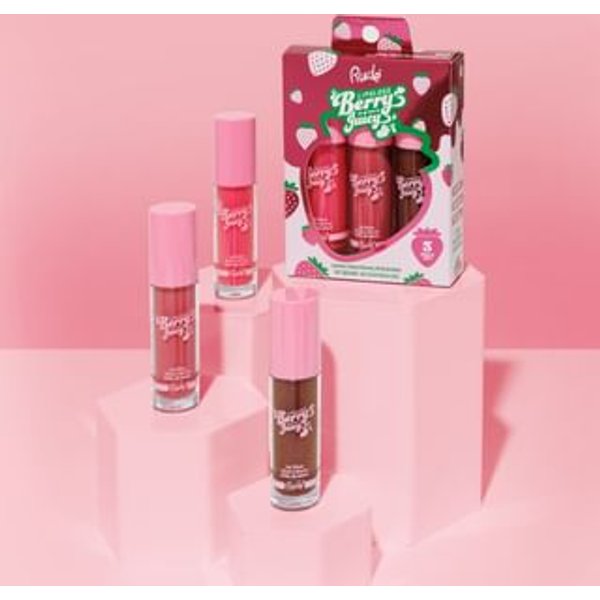 Rude Cosmetics - Berry Juicy Lip Gloss Trio Set - 2 Types Flirty / Dazzle Me / Cocoa Kisses - 4g x 3pcs