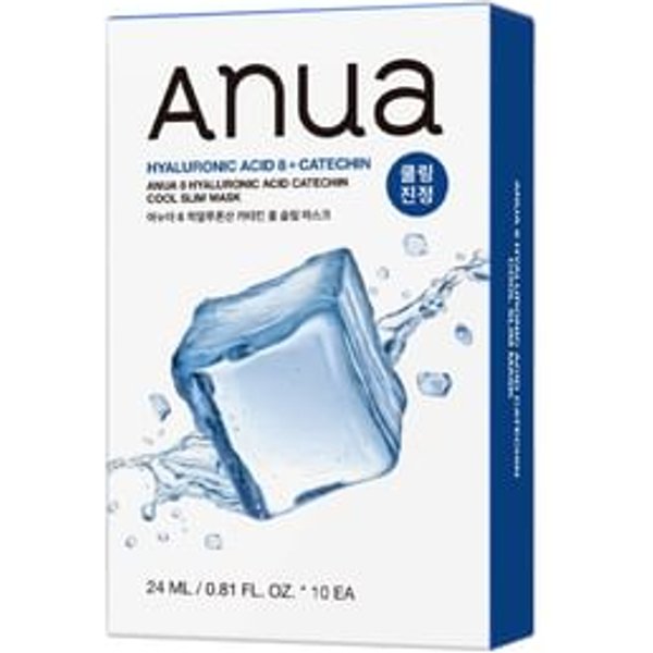 Anua - Hyaluronic Acid 8 Catechin Cool Slim Mask Set - Masque fraîcheur