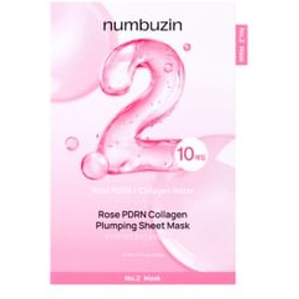 numbuzin - No.2 Rose PDRN Collagen Plumping Sheet Mask 10pcs Set - Masque repulpant