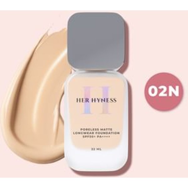 HER HYNESS - Poreless Matte Longwear Foundation SPF 50+ PA++++ 02N Light Neutral