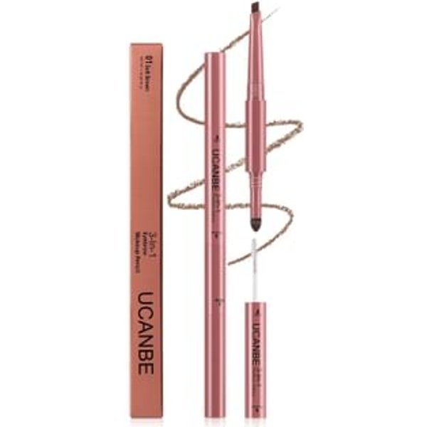 UCANBE - 3-in-1 Eyebrow Pencil Tool - 4 Colors 01# Soft Brown - 1.4g