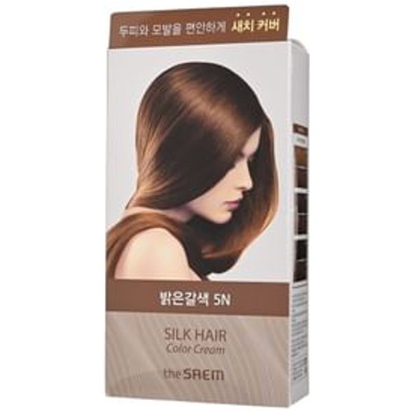 The Saem - Silk Hair Color Cream Gray Hair Cover - 5 Colors #5N Light Brown