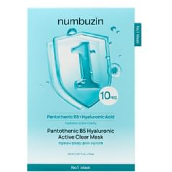 numbuzin - Mascarillas en Hoja No.1 Pantothenic B5 Hyaluronic Active Clear Mask Set 10 unidades