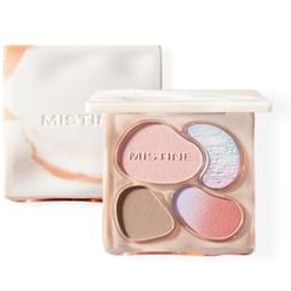 MISTINE - Thai Latte Blush & Contour All-in-One Palette - 2 Types #01 Palm Sunshine - 12g