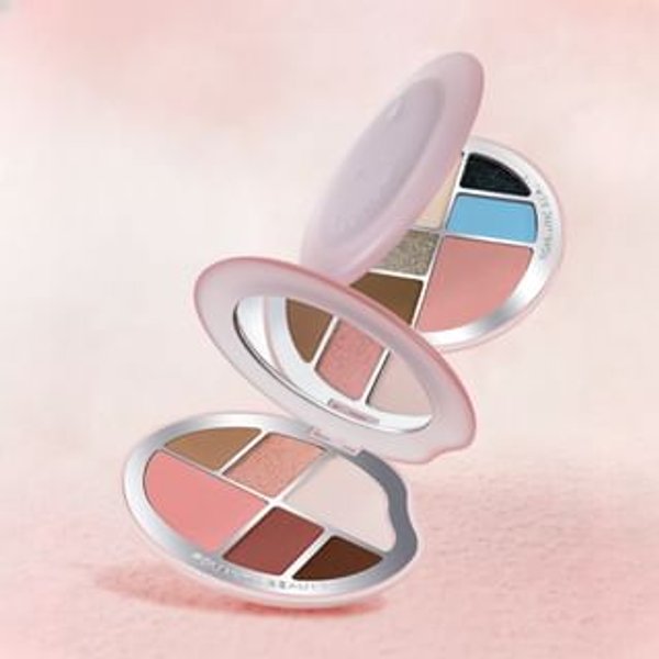 ROMANTIC BEAUTY - 6-Color Imprint Makeup Eyeshadow Palette - 3 Types #01 Pink Brown - 9g