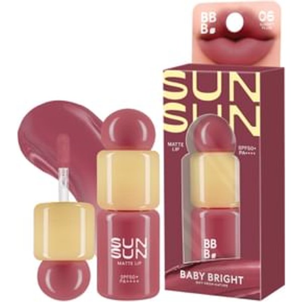 Baby Bright - Sunsun Matte Lip SPF 50+ PA++++ 06 Sunset Plum