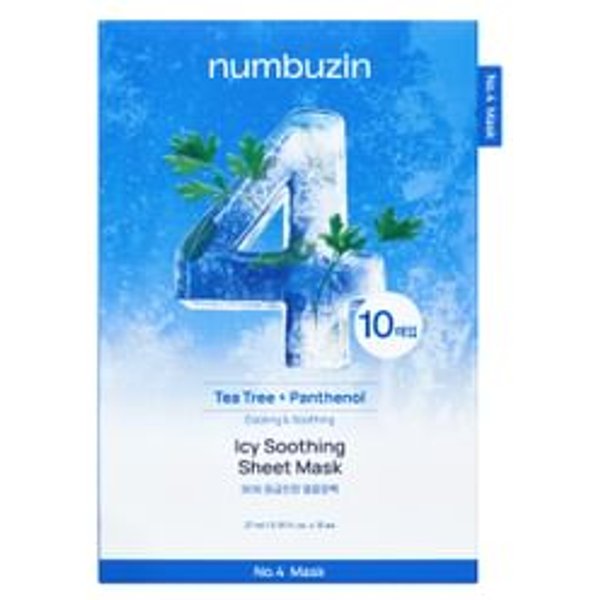 numbuzin - No.4 SOS Icy Soothing Sheet Mask Set 10 sheets - Set de 10 masques en tissu